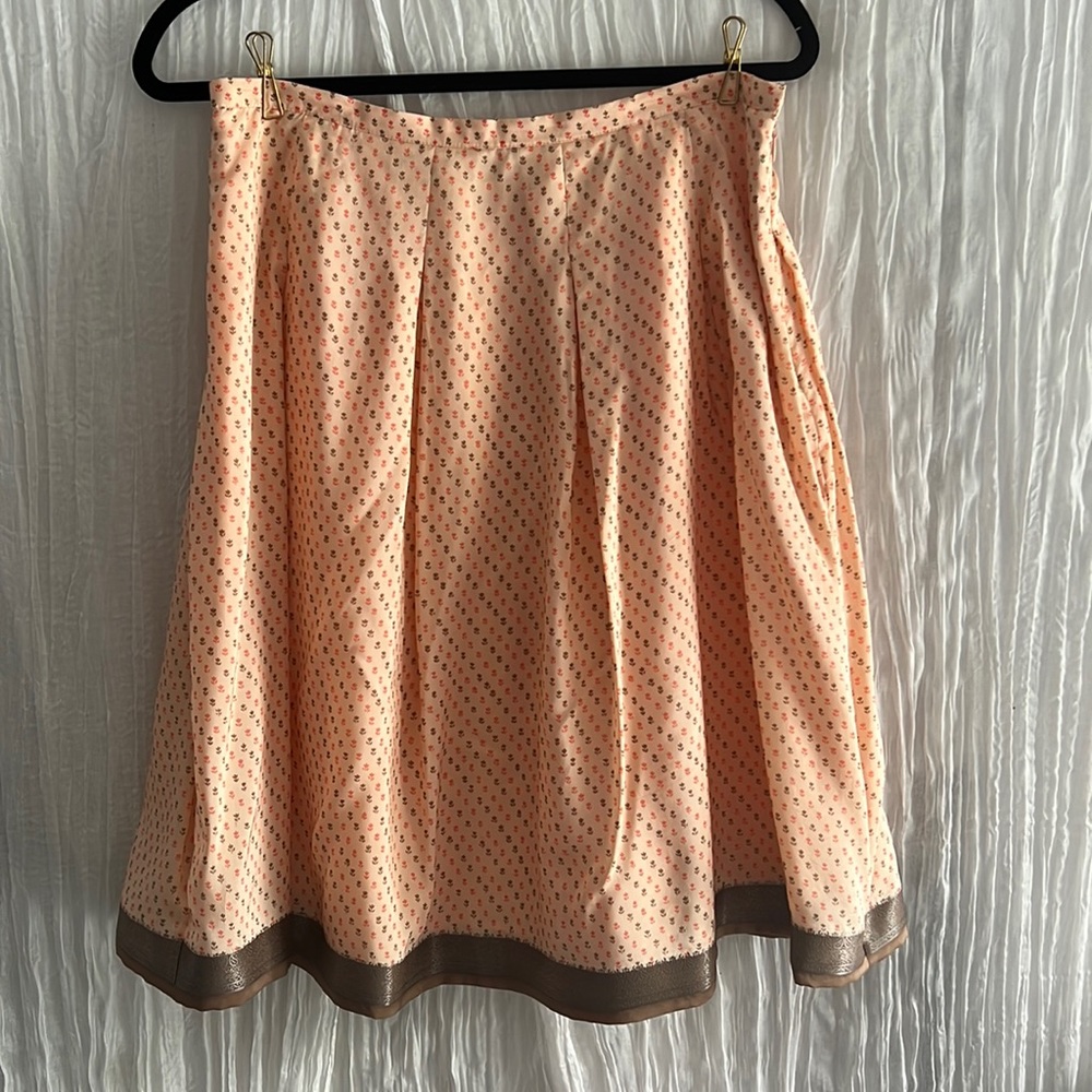 Talbots Floral Skirt | Size 10 | Women’s Vintage Midi Skirt | Silk Pleated